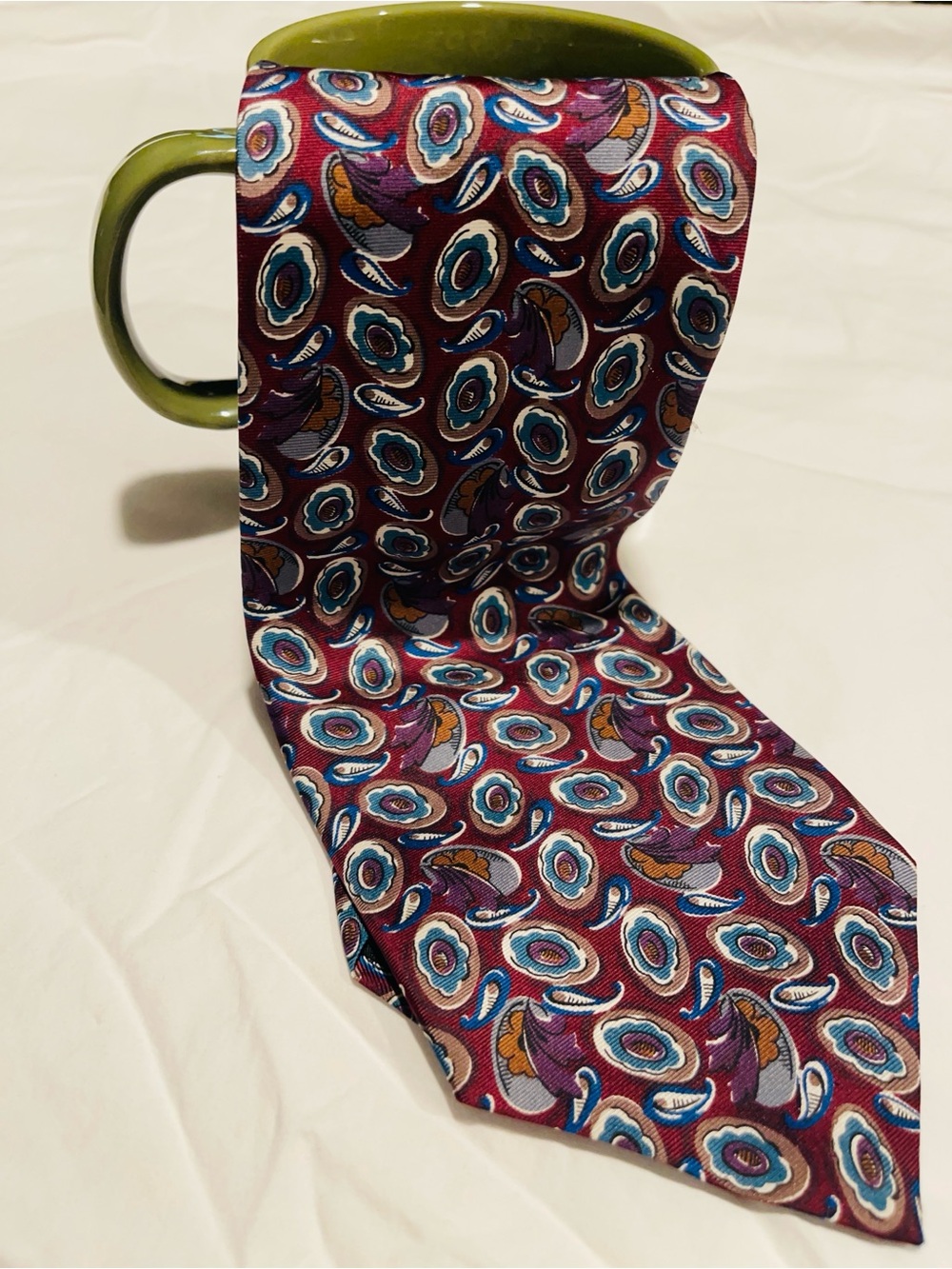 2pc. Andhurst  | Paisley Silk Designer Ties - Navy & Burgundy